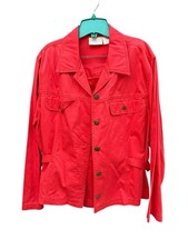 Vintage Susan Bristol Two Piece Set Red Casuals Skirt And Blouse Size 14