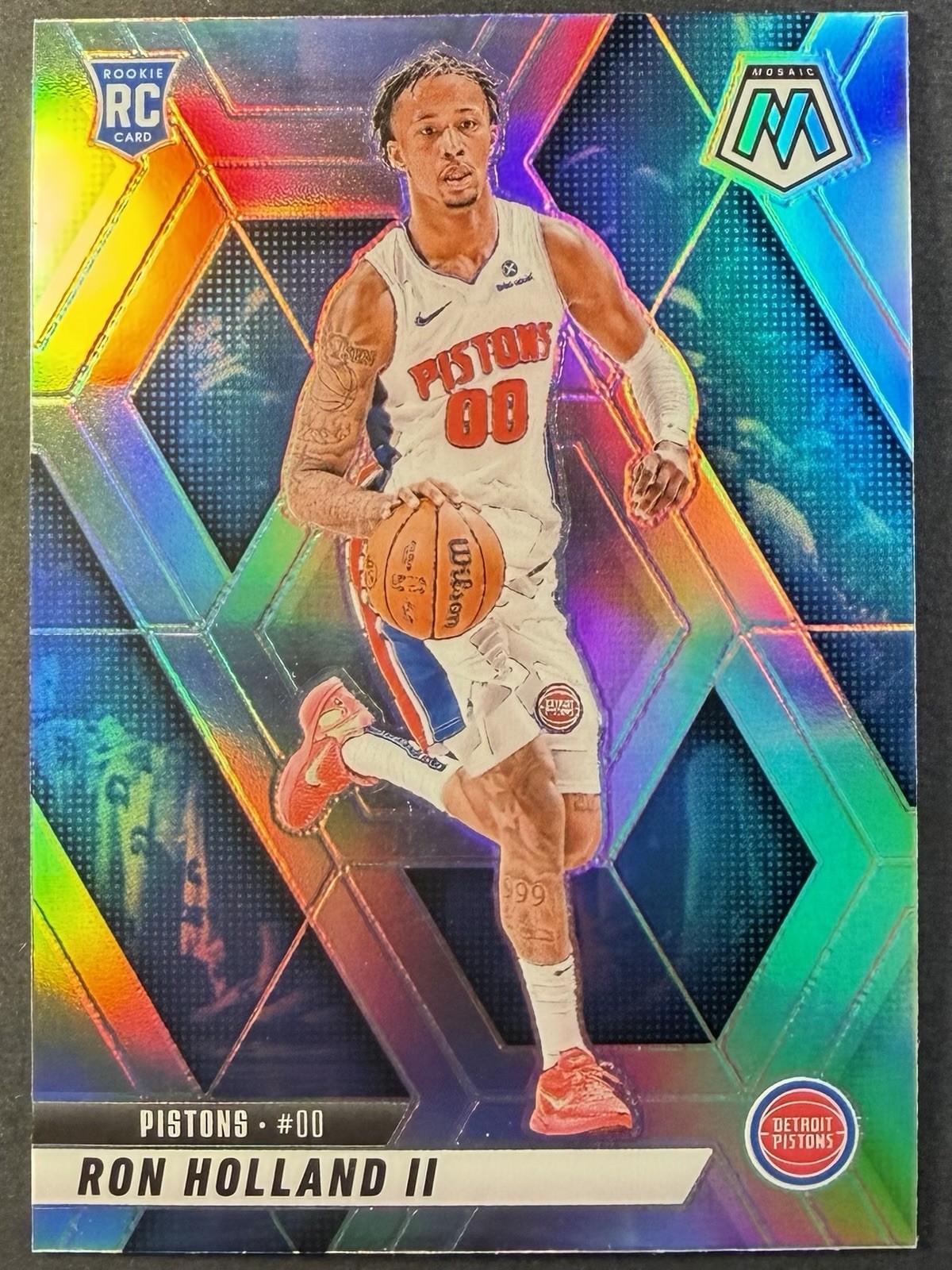2024-25 Panini Mosaic Ron Holland II RC #219 Silver Prizm Detroit Pistons
