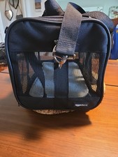 Soft-Sided Mesh Pet Travel Carrier, Small 14 x 9 x 9 Inches Black