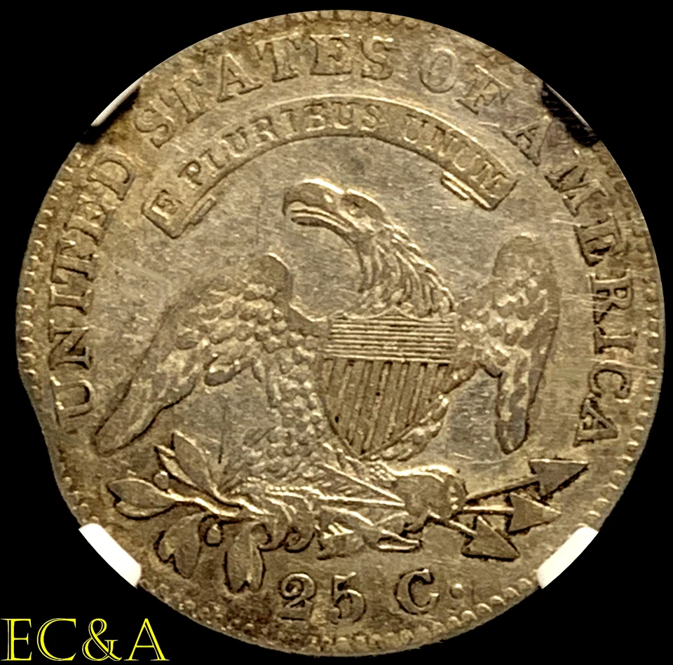 1822 CAPPED BUST QUARTER NGC-VF-30 VAR. B-1 CLIPPED PLANCHET (CBQ0-01) - Image 3 of 4