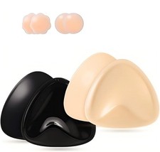 2 Pairs Double Sided Sticky Bra Inserts Reusable Push Up Bra Pads