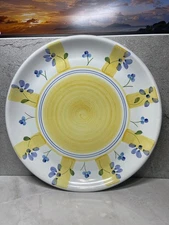 Set of (3) Dinner Plates CALECA ITALIAN HAND PAINTED 11 1/4" - beautiful color!
