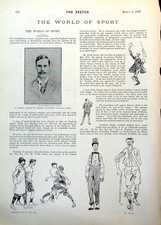 Old Print F Street Captain Oxford Universtiy Football Team Sketches 1893 19th