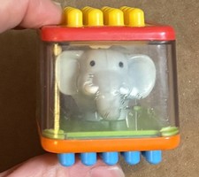 Fisher-Price Vintage Peek A Block Stacking Elephant w/Peanuts Interlocks HTF