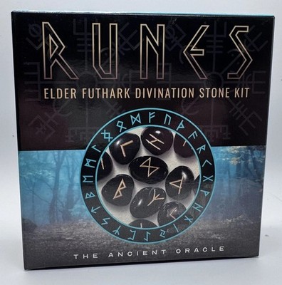 Elder Futhark Runensteine Wahrsagerei Set Wikinger nordisch Kristall Heilset Neu in OVP