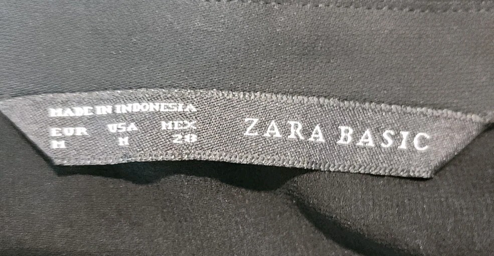Zara Basic Womens Size Medium Black Button Up Shi… - image 3
