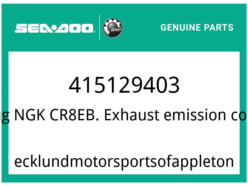 Sea-Doo OEM Part 415129403 Spark Plug NGK CR8EB