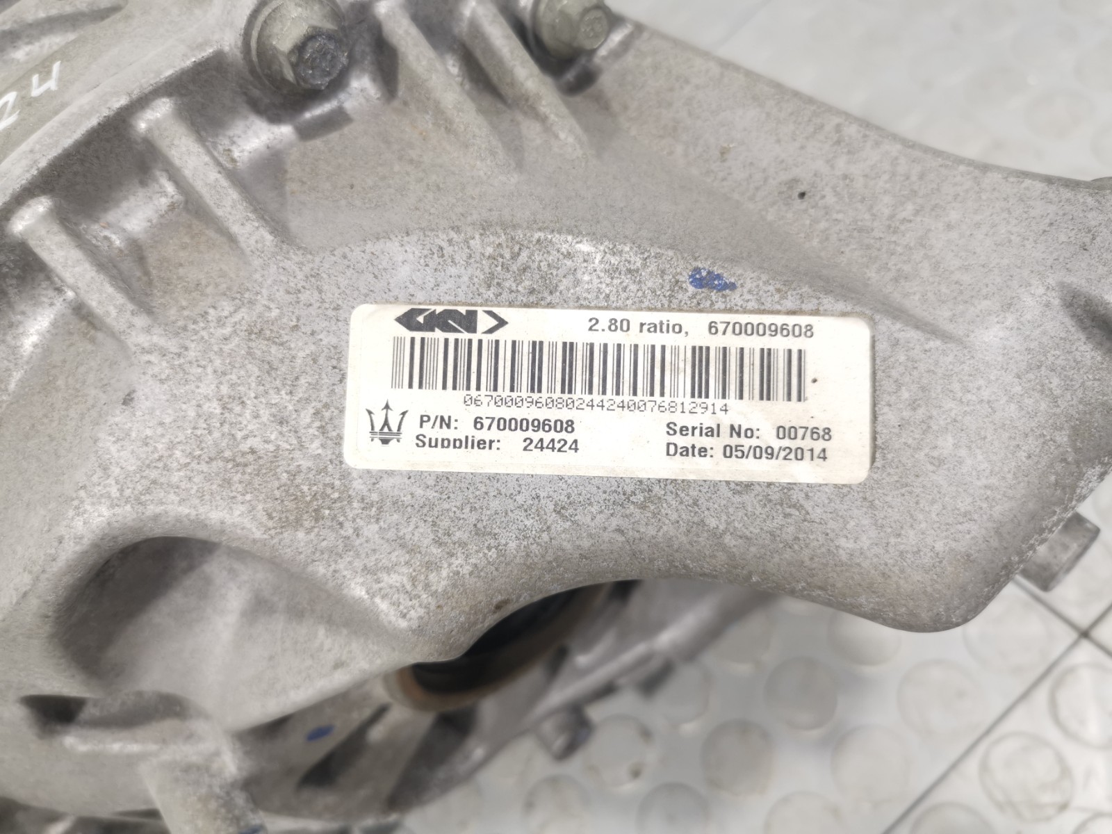 Maserati Ghibli S AWD 3.0L 2014 Rear Differential Carrier 670009608 2.80 Ratio