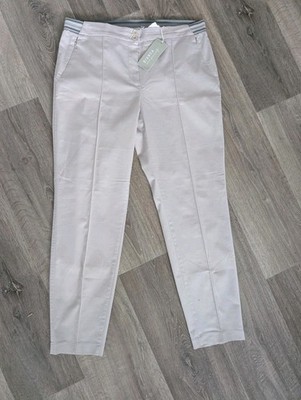 Leichte Sommerhose ''Bianca'' Gr.44,  Hellgrau, 4%Elasthan, elast.Bund