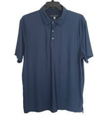 Hickey Freeman Polo Shirt Mens XL Blue Geometric Print Performance Golf Stretch