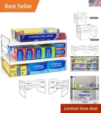 Expandable Kitchen Wrap Box Organizer Rack - Adjustable 3-Tier Storage Solution