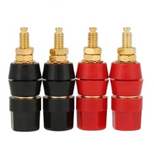 4X Gold Plated Audio Speaker Terminal 4mm Binding Post Banana Jack Plug Adapter