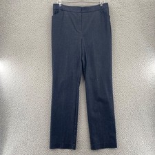 Chicos Pants Womens 1 US 8 Secret Stretch Navy Straight Leg High Rise Pockets