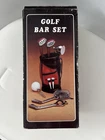 Vintage Antique 7 Piece Decorative Bar Tool Set - Golf Theme - Barware Retro