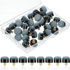 30 Pcs Pool Stick Tips Billiard Cues Sticks Screw on Tip 12/13 mm blue 