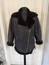 Giacca aviatore donna nera in finto shearling taglia successiva 20