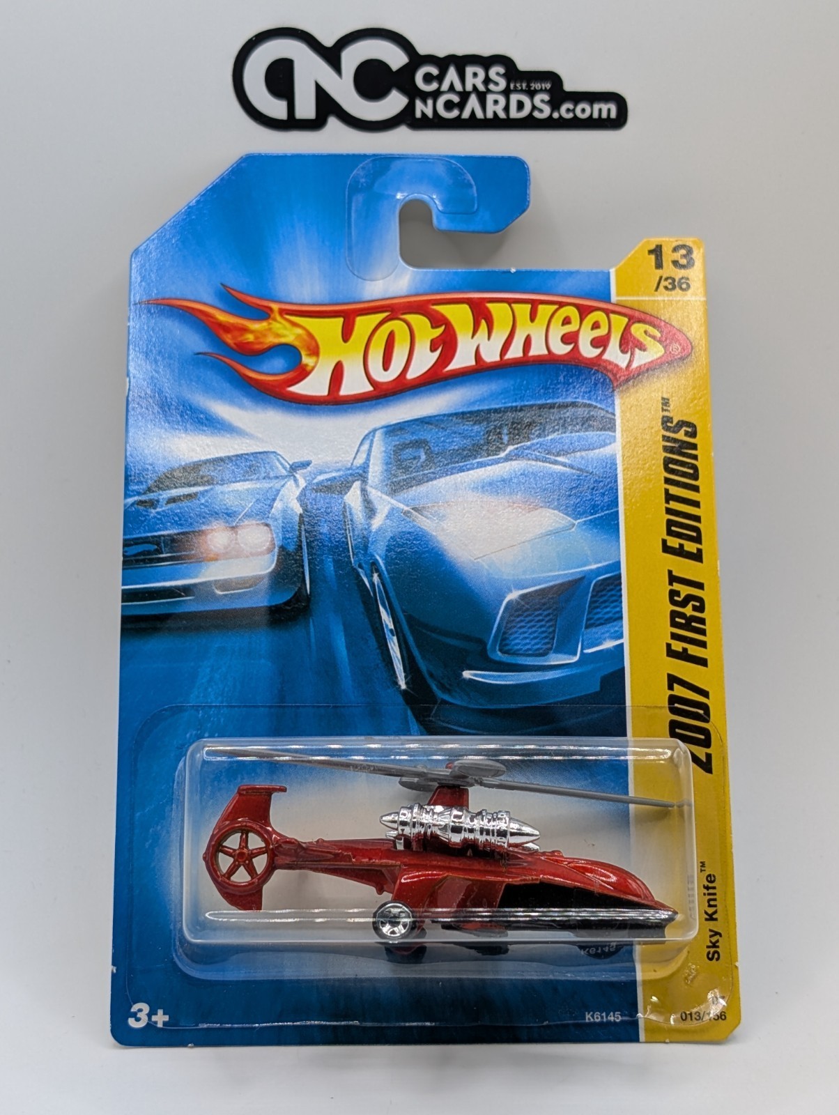 2007 Hot Wheels First Editions 13/36 Sky Knife Red 13/156 (Soft Corners)