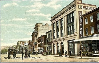 A View of the Shops on Fulton Street. Jamaica Queens NYC NY 1909