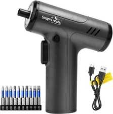 Electric Cordless Screwdriver Set4V Rechargeable Screw Gun with 10 Drill Bits.