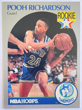 1990-91 NBA Hoops Pooh Richardson #190 Rookie Card RC Basketball Card. rookie card picture