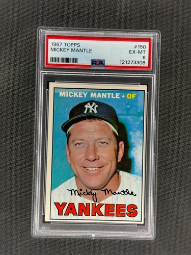 MICKEY MANTLE 1967 Topps #150 PSA 6 Yankees HOF