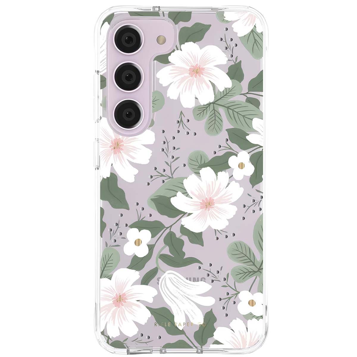 Coque premium Galaxy S23 antichoc motif floral saule vert mat