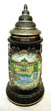 Vintage GERMAN BEER STEIN with pewter top, KURHAUS SPA HOUSE in WIESBADEN