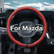 For Mazda Car Steering Wheel Cover Carbon Fiber New Red 15 Diameter