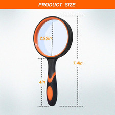 10X Magnifying Glass for Seniors  Kids, 2 Pack Non-Slip Handheld Magnifier G...