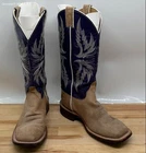 Justin Bent Rail Purple Tan Leather Western Cowgirl Boots Size 8