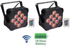 2 Rockville BEST PAR 60 Rechargeable Par Can Wash Lights wWireless DMX RGBWA UV