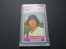 TOM HAUSMAN 1976 TOPPS ROOKIE BASEBALL CARD # 452 PSA 9 MINT BREWERS. rookie card picture