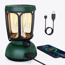 6000 LED Camping Lantern 650LM Hand Crank Solar Battery Powered Rechargeable