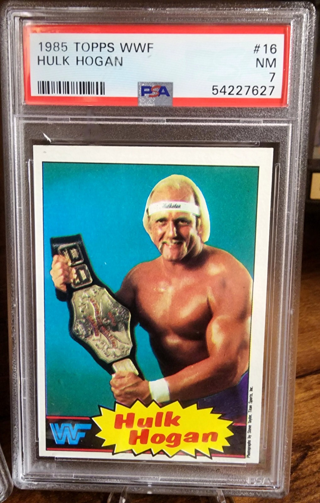1985 TOPPS WWF HULK HOGAN #16 HOF PSA 7 WWE Hulkamania