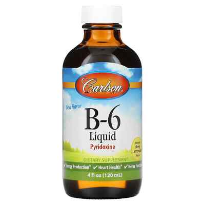 Carlson Labs flüssiges Vitamin B-6 Pyridoxin HCI für Energie & Herzgesundheit - 120ml