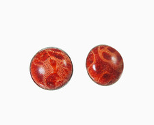 Schaumkoralle Ohrclips 17mm 925 Silber Farbe Rot Damen Edelsteine EO042