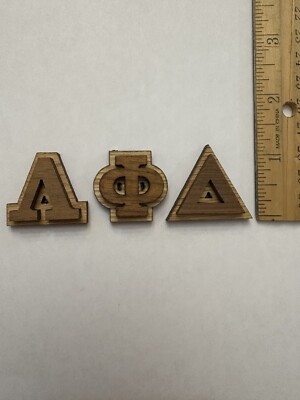 Lambda Phi Delta Double Raised Wood Letters 1'' Tall Peel and Stick