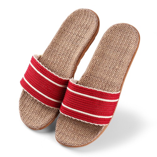 Sommer Strand gestreift Partten Flip Flops Anti-Rutsch offene Zehenpartie Freizeit flache Sandalen - Bild 10 von 20