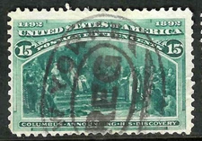 Sc #238 New York REG Cancelled 15 Cent Columbian 1893 $80 US 76E13