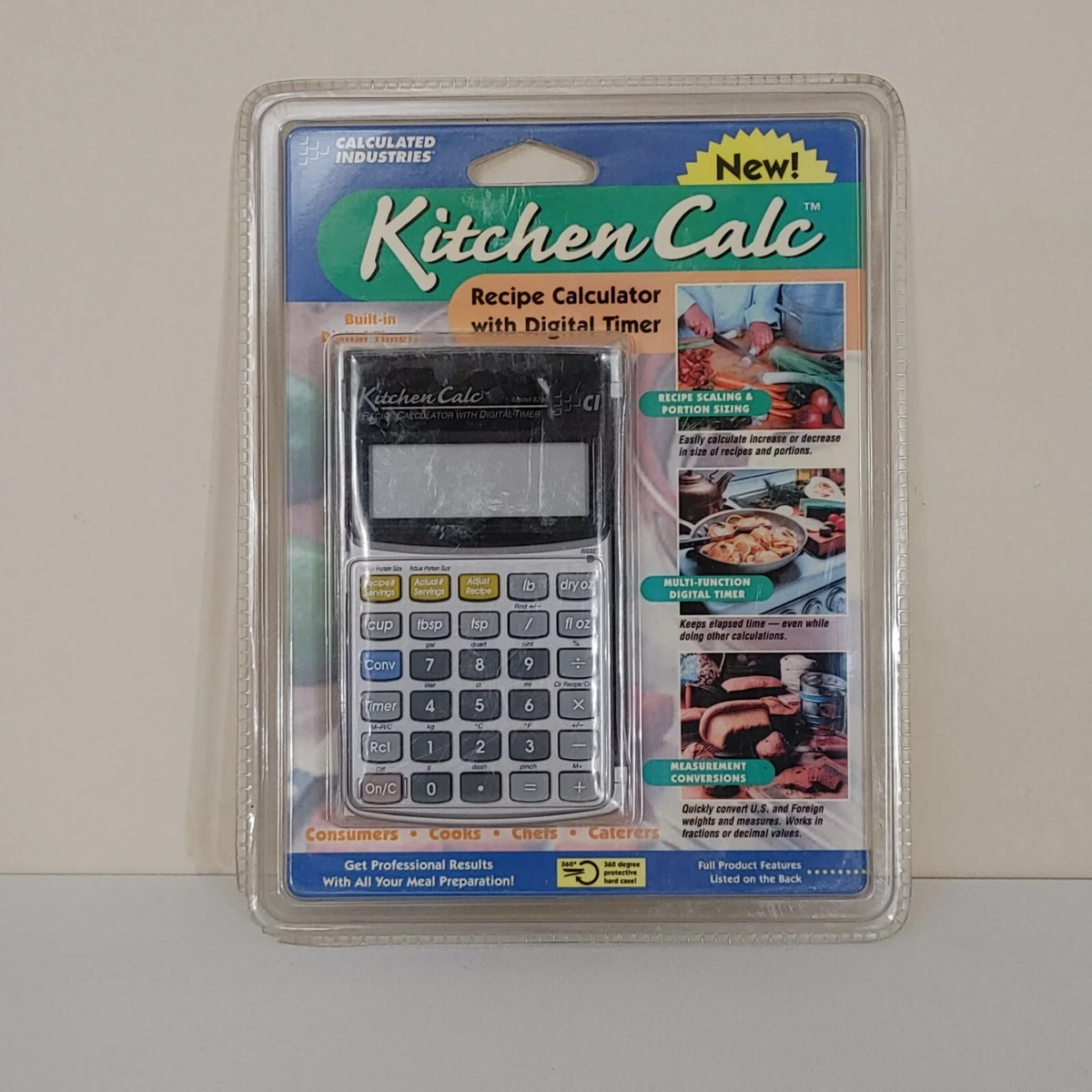 Kitchen Pocket Calculator w recipe conversions and digital timer
