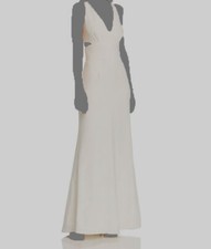$229 Laundry by Shelli Segal Women's White Cutout Sleeveless Gown Dress Size 4