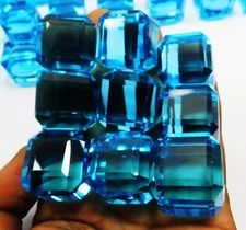 900 Ct TOP Quality Natural Blue Aquamarine Cube cut Gemstone Certified 9pcs lot