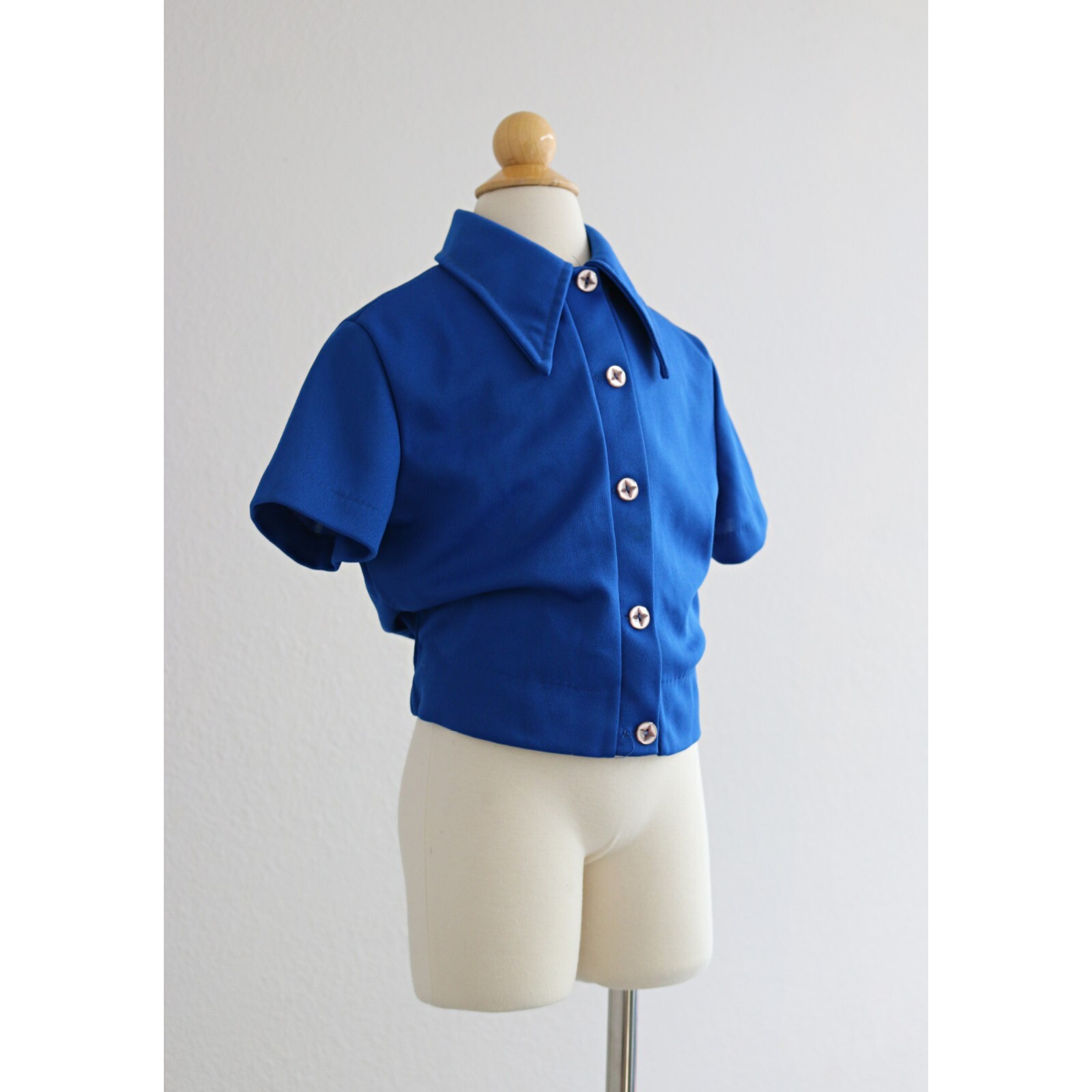 1970's Vintage Growing Girl Dagger Collar Top Kid's Size 6/7/8 Extra Small XS SM