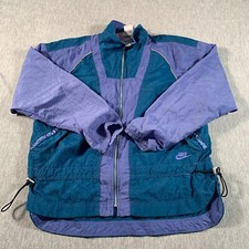 Vintage Nike Windbreaker Womens Medium Nylon Tracksuit Full Zip Colorblock