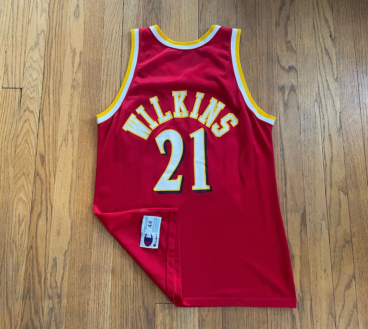 Atlanta Hawks Dominique Wilkins Vintage Champion Jersey Mens 44 Large EUC NBA