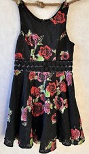 Anthropologie Black Dress Floral Mini Sz 2 Elegant Lace