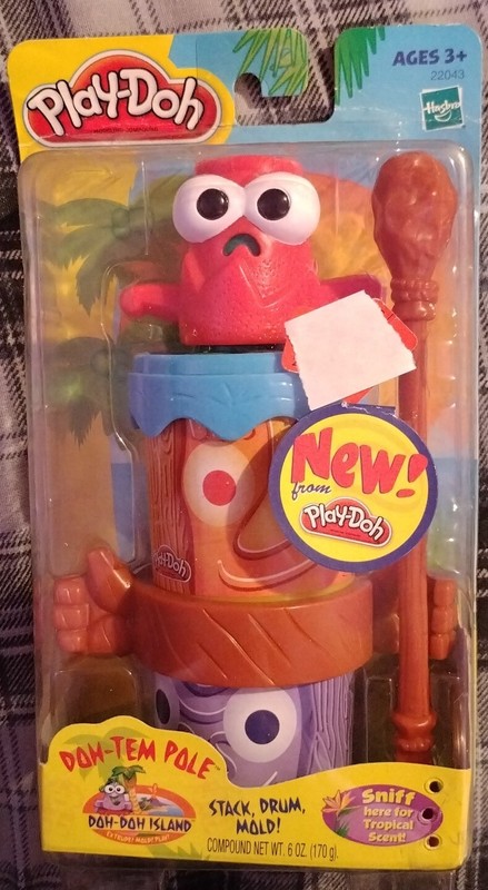 Vintage 2003 PLAY-DOH :Doh-Tem Pole Set From The Doh-Doh Island Collection New 