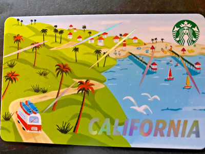 Starbucks 2019 CALIFORNIA  Coastline Beach MARKER card No swipes,pin intact, NEW
