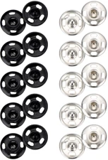Sumind 100 Sets Sew-On Snap Buttons Metal Snap Fastener Buttons Press Button for