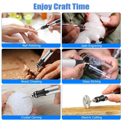 Elektrischer Gravierstift Gravurstift Graviergerät Mini Set für Metal Glas DIY - Bild 11 von 12